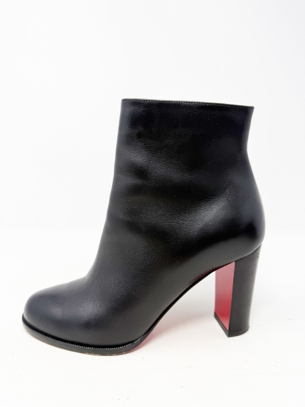 Christian Louboutin Adox Black Leather Block Heel Ankle Boots Womens EU 36.5 - Picture 8 of 10